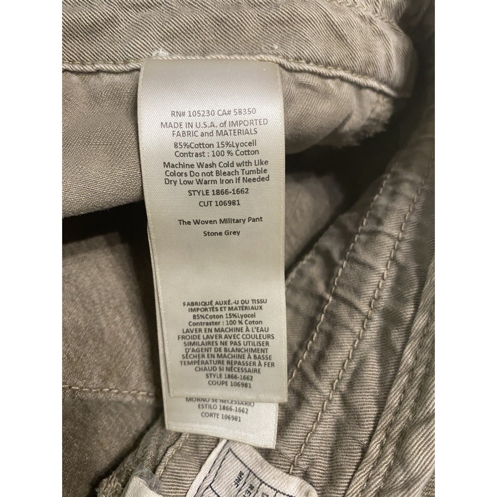 Current/Elliott The Woven Military Pant Size 0 Stone Grey Utility Wide Leg Crop - Picture 11 of 11